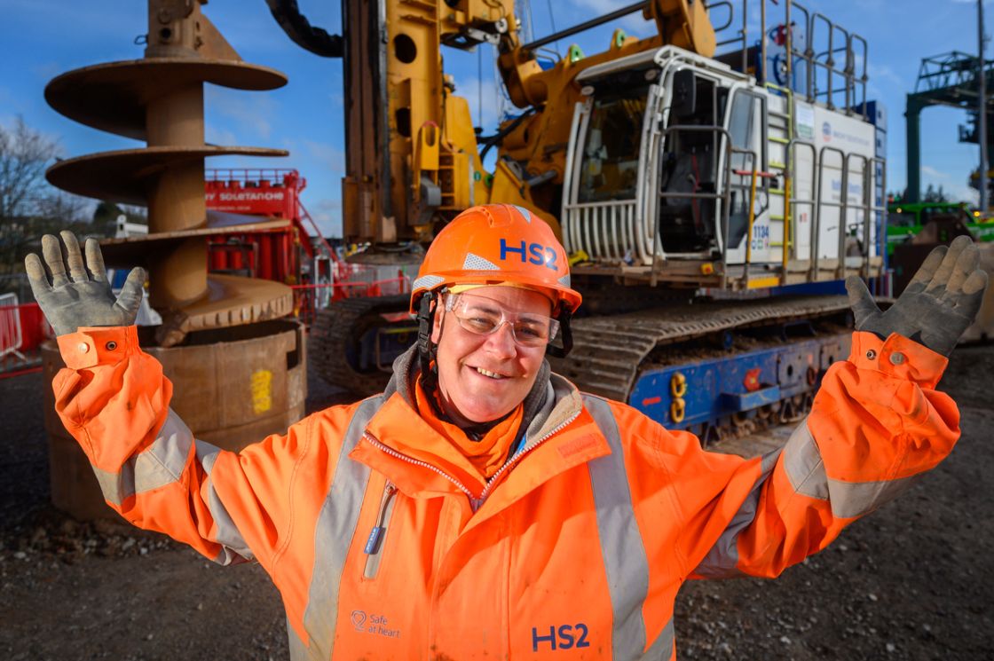 Natalie Smith is leading the piling operations for HS2's Duddeston Junction viaduct