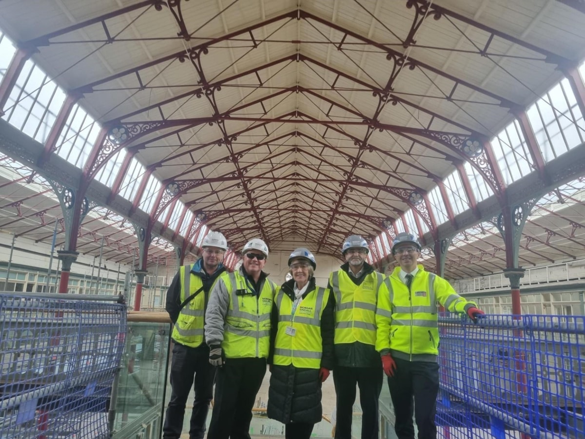 Councillors inside Accrington Market