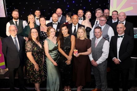 The NEAS education team (outstanding team of the year) with NEAS Chairman Stuart Corbridge (left) and Kev Scollay (right)