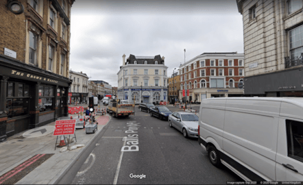Temporary traffic signals at the junction earlier in the year