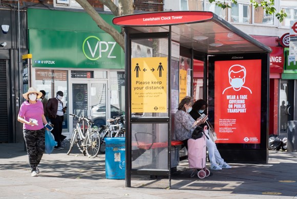 TfL Image - Social Distancing signage at bus stop