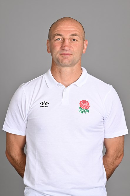 Official England Rugby photo of head coach Steve Borthwick pictured wearing white England Rugby polo shirt