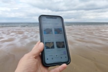 Skatespotter app in use on beach. Credit NatureScot: Skatespotter app in use on beach. Credit NatureScot