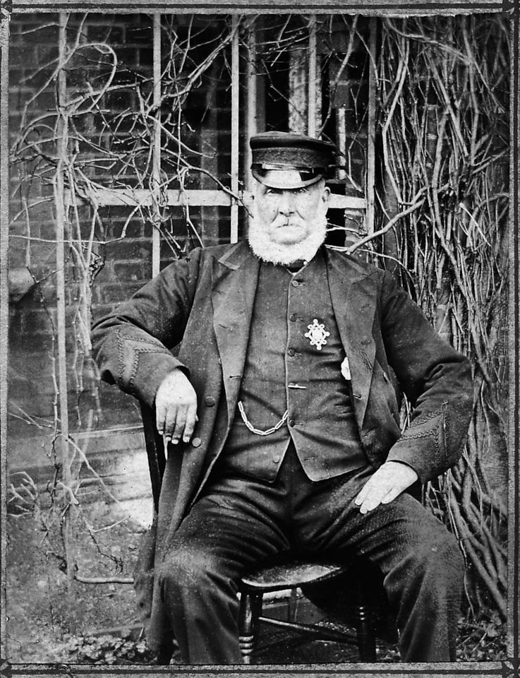 Mike Lamport's Great Great Grandfather outside Station House Shawford