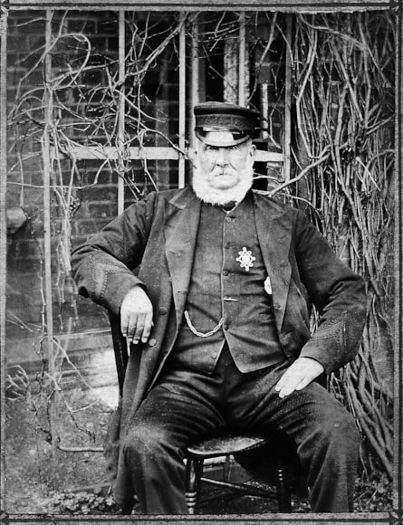 Mike Lamport's Great Grandfather outside Station House Shawford