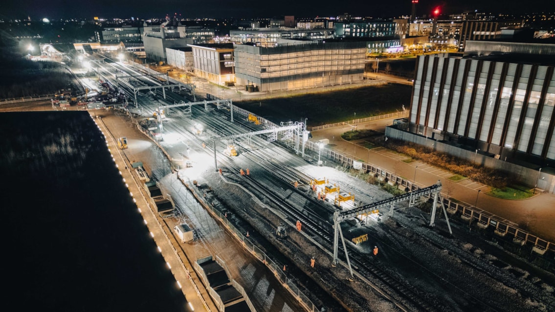 Rail infrastructure upgrades complete for Cambridge South station: West Anglia Cambridge South SRSA Colas