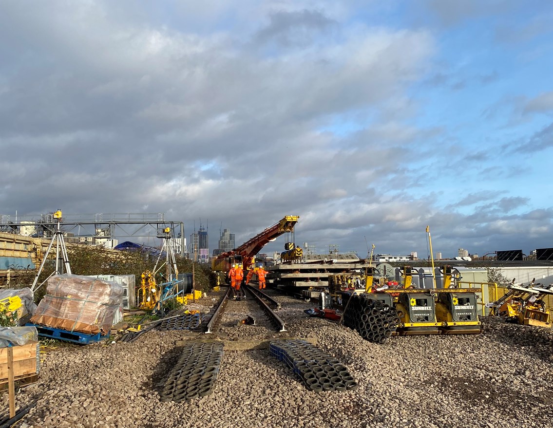 Video: Why have you closed the line to Victoria again this Easter? Network Rail engineers  gear up for bank holiday work on London-Sussex main line: Pouparts Junction near Clapham - renewed over Christmas 2021/22