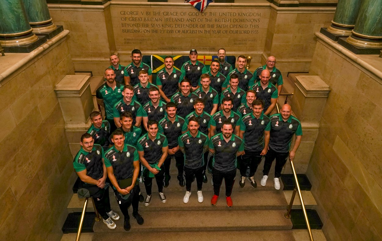 Civic reception 3: The Ireland team attending a reception at Leeds Civic Hall ahead of the start of the Rugby League World Cup.