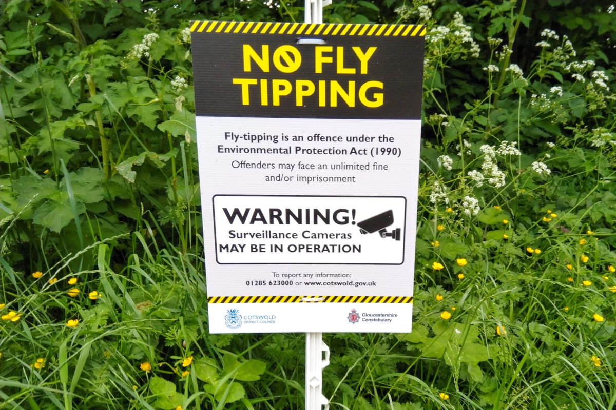 fly-tipping sign