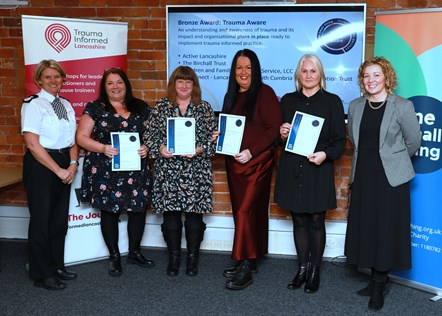 Representatives from some of the organisations to be awarded the Working with Trauma Quality Mark