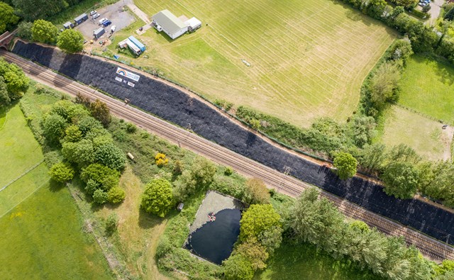 Embankment works carried out near Manningtree on the London to Norwich main line to prevent delays: Foxash embankment-3