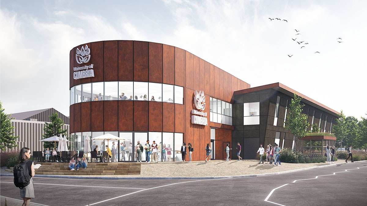 Impression of University of Cumbria Barrow-in-Furness campus to be constructed throughout 2024.