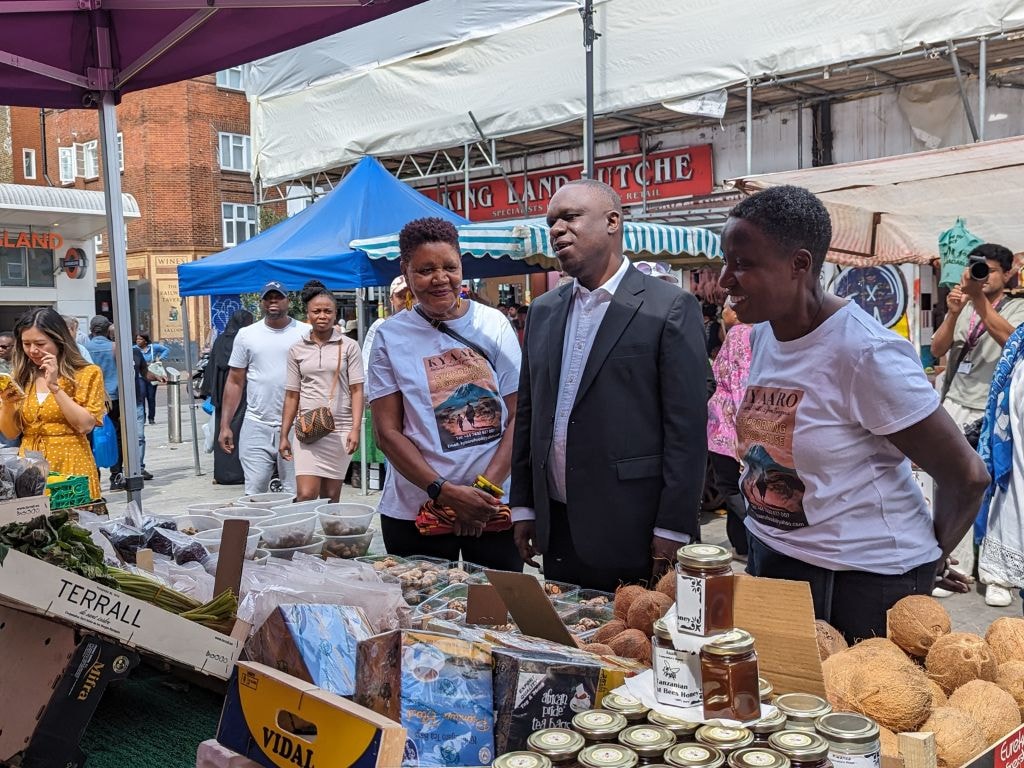 Edith Oyebade with the Tanzanian High Commissioner