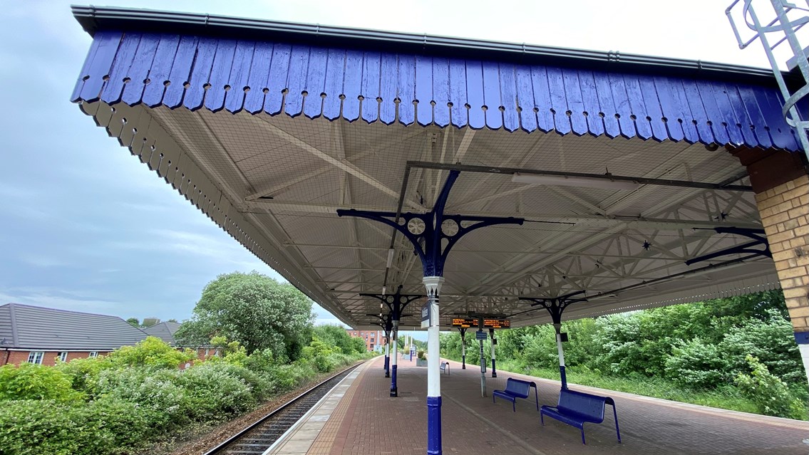Walkden station canopy left side