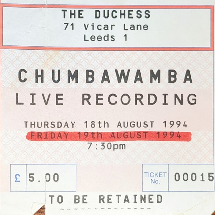 Leodis gig tickets: Among the landmark occasions commemorated in the archive is the night  Leeds legends Chumbawamba performed in August 1994.