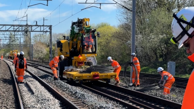PHOTO Teams on track at Hatch End during Bushey Power Supply Upgrade Easter 2026: PHOTO Teams on track at Hatch End during Bushey Power Supply Upgrade Easter 2026