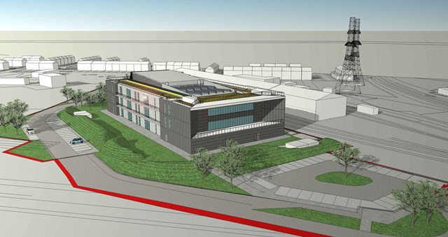 Three Bridges Rail Operating Centre: Artist's impression of the new rail operating centre being built at Three Bridges