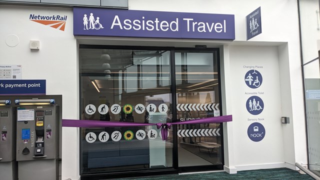 The exterior of Manchester Piccadilly's new Assisted Travel Lounge: The exterior of Manchester Piccadilly's new Assisted Travel Lounge