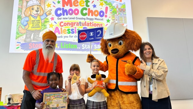 I Choo-Choo choose you... rail safety mascot named by Shropshire school: Choo Choo safety dog naming October 2026