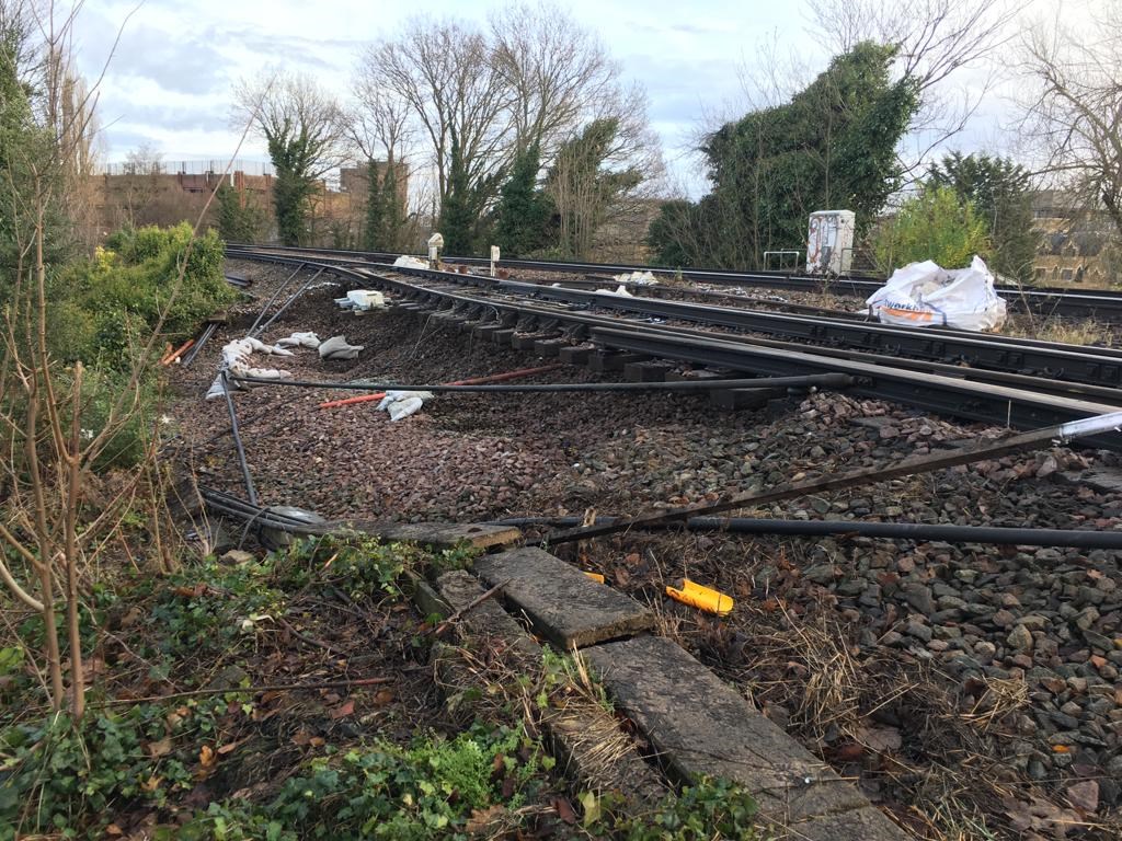 Line between Epsom and Ewell West to reopen on Monday 6 January: Epsom landslip