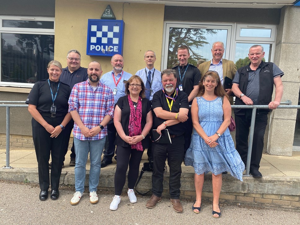 Cllrs Leadbitter, Fernandes, Divers, Warren, Keith, Cameron, Robertson, McLennan and McBain meet Area Commander, Simon Reid, and Chief Superintendent Kate Stephen, Local Police Commander at Elgin Police Station.