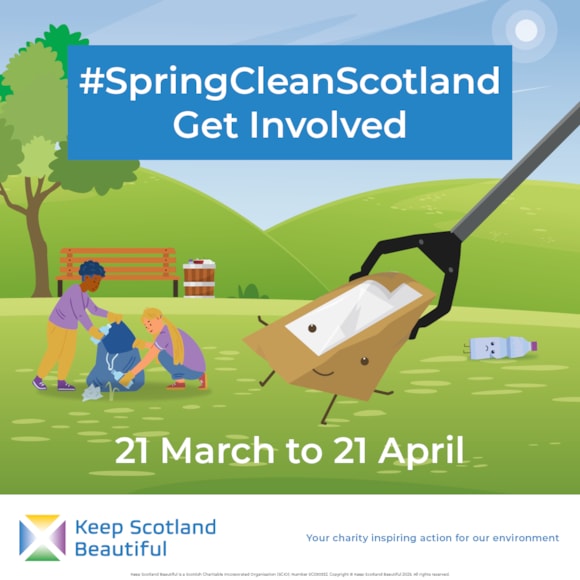 Join #SpringCleanScotland - Scotland’s biggest litter picking event: Keep Scotland Beautiful is looking for more than 50,000 people to get involved in this year's Spring Clean