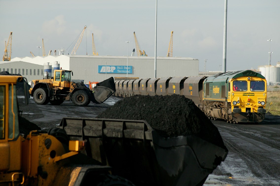MINISTER SEES RAIL FREIGHT FUNDING IN ACTION IN HULL: HULL BULK TERMINAL