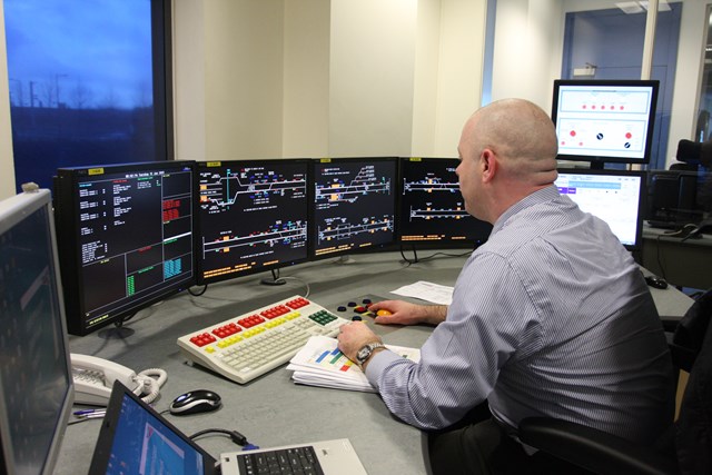 Hertford loop simulator: Hertford NationalIntegration Facility, signalling simulator at King's Cross PSB for training on the new Hertford Loop control syste.