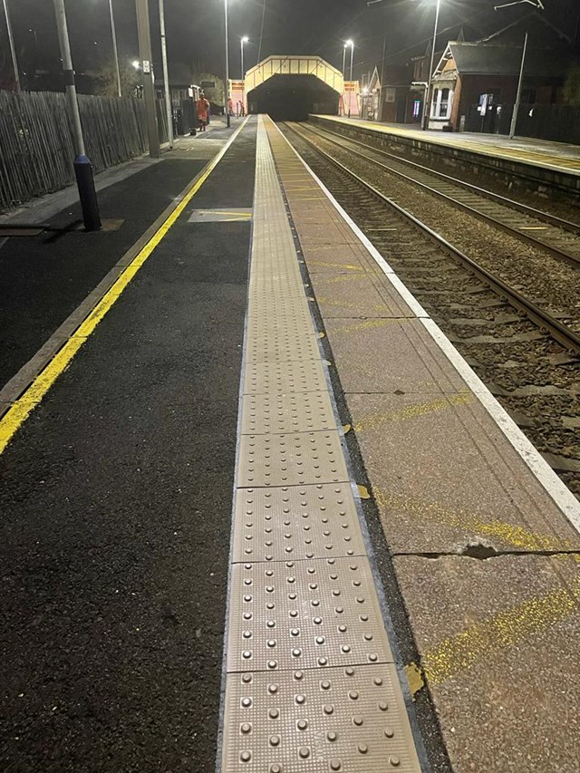 New tactile pavings at Chester-le-Street station