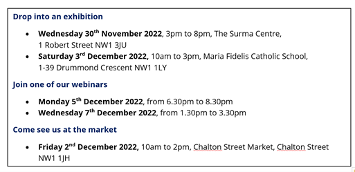 Euston engagement events Nov 2022