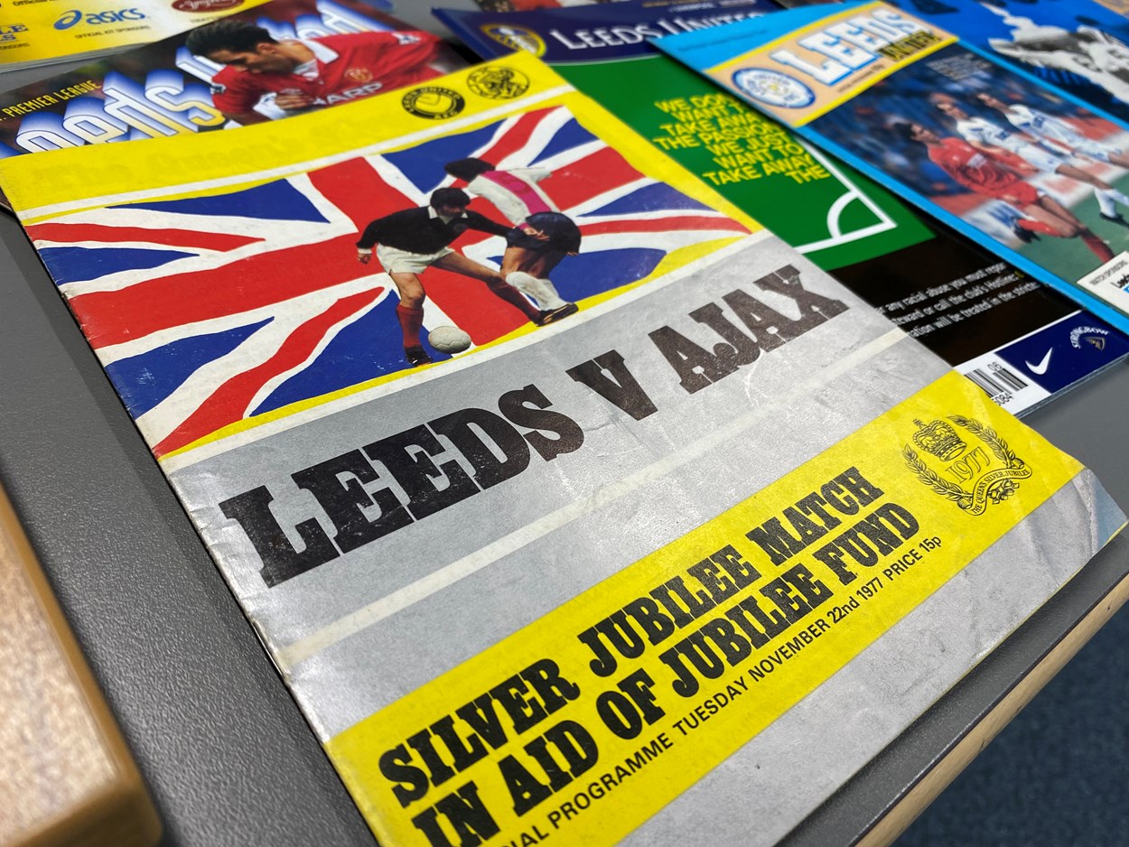 LUFC programme donation: A programme from a Leeds United friendly with Ajax in 1977 which was played as part of the Silver Jubilee.