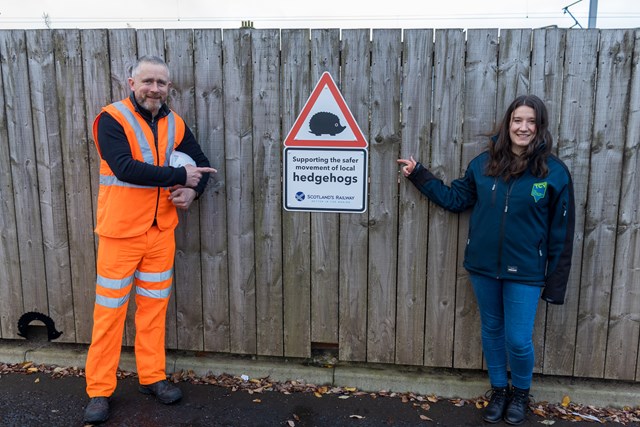 Hedgehog Highway solves a prickly issue at Lanark station: Lanark 23 Nov-01