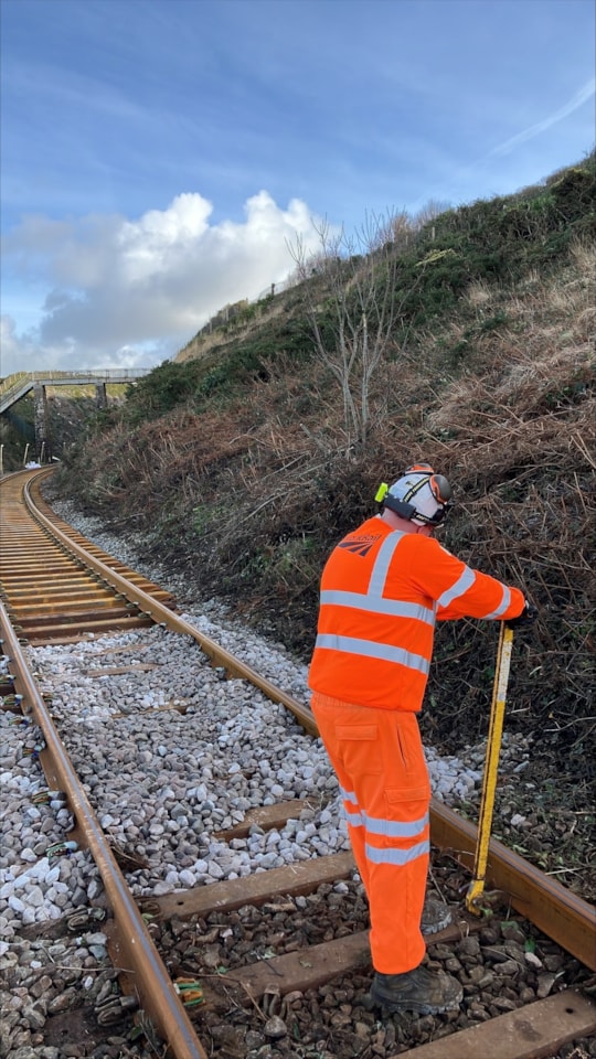 Working on the track at St Ives: Working on the track at St Ives