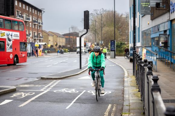 TfL Image - A new section of Cycleway 4 on Lower Road