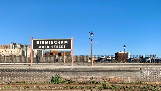 Four-day railway closure to ready railway for Commonwealth Games: Birmingham Moor Street station sign