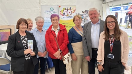 Minister for Social Care Dawn Bowden, Cllr Gareth Caple & members of Older Persons Advisory Group