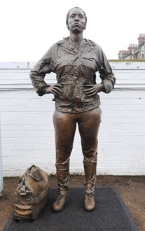 Original 1986 statue of Joy Battick, now restored: Original 1986 statue of Joy Battick, now restored