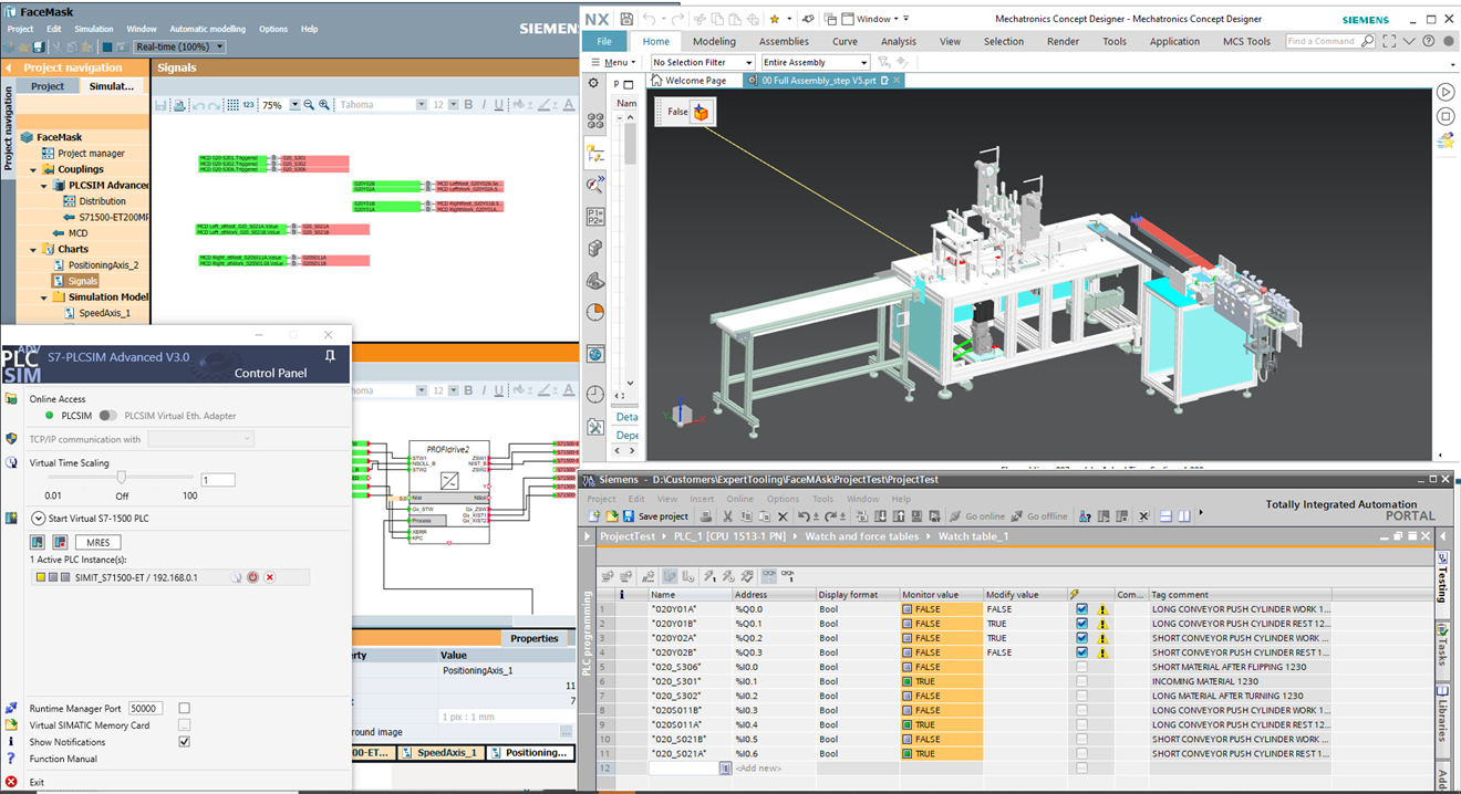 FasceMask screenshot 3D design using Siemens MCD (Mechatronic Concept Designer)