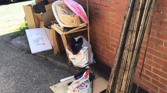 East Riding Council organises street surgeries and drop in events to mark antisocial behaviour awareness week: Fly-tip Goole Manuel Street 1