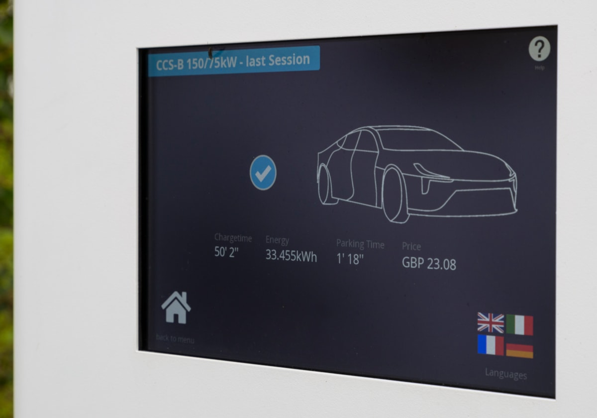 Consumer EV charging display screen