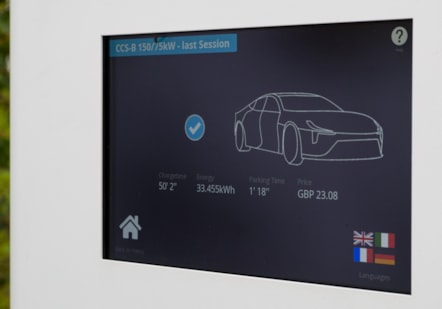 Consumer EV charging display screen