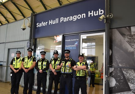 BTP and Humberside Police officers at the opening of Safer Hull Paragon Hub