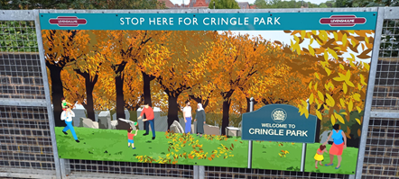 This image shows art at Levenshulme depicting Cringle Park