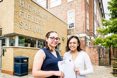 Highbury Fields GCSE pupils Alicia Little, left, and Pharima Atchariyakorn