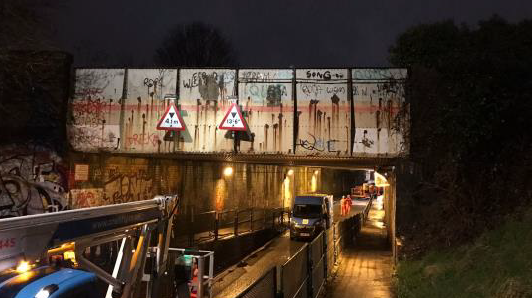 Graffiti and fly-tipping hotspots targeted in major railway spring clean: St Luke's Road Bristol graffiti web