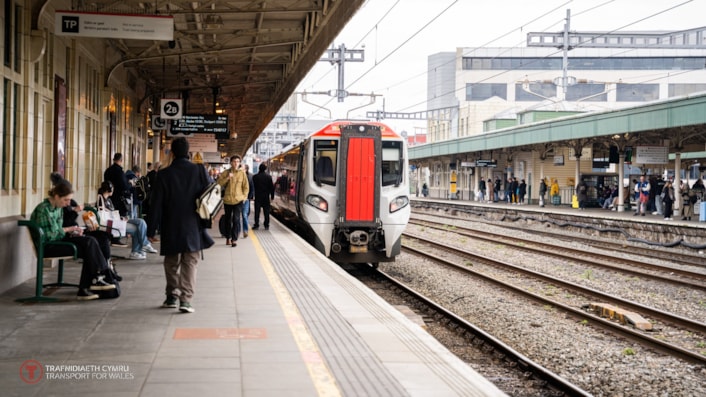 Passengers at Cardiff Central