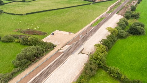 Bridge Farm ground works. Stone to stablisise the railway. Aylesbury.
