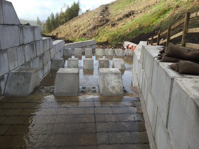 A closer view of the new drainage system at Dent, Cumbria