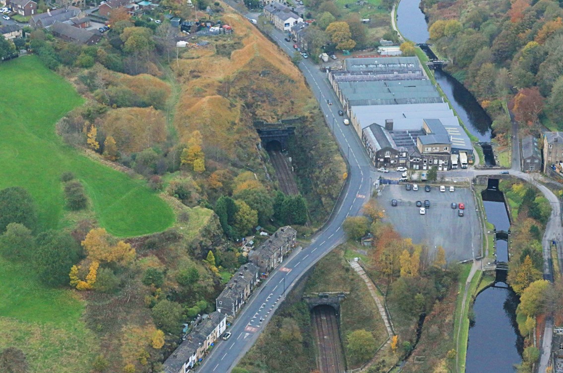 Summit Tunnel aerial image Calderbrook end 2