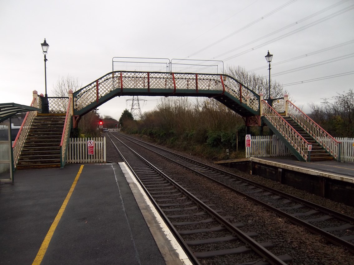 Llanfairpwll station footbridge before refrubishment and repair work